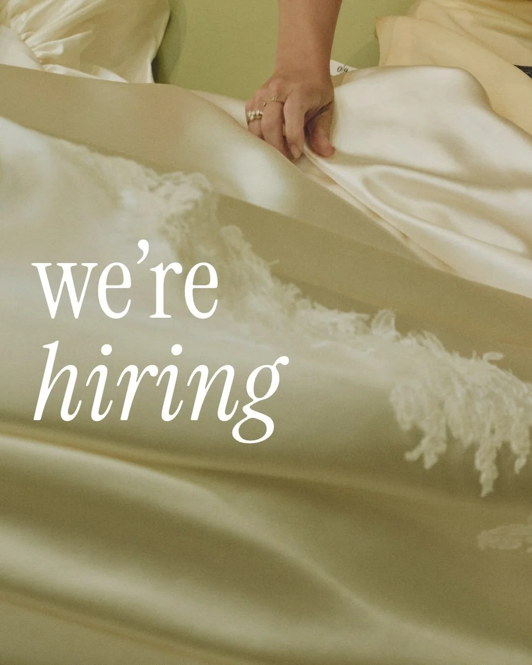 We&rsquo;re hiring. 

We&rsquo;re looking for freelance bridal designers and seamstresses that are London based. Know someone who would be a perfect fit? Tag them in the comments, and share this post with them. 

To apply - send your portfolio and/or