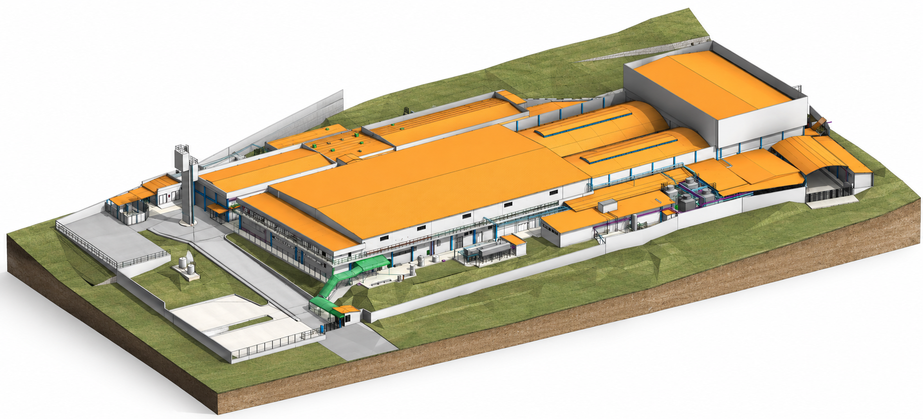 GERCON / B. Braun
Modelagem 3D detalhada de complexo industrial de equipamentos médicos.