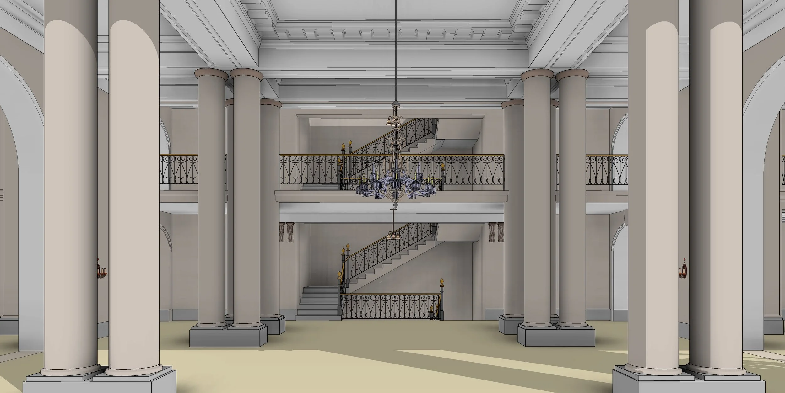 Hotel Copacabana Palace — RJ
Modelagem 3D de interiores de salões e restaurantes.