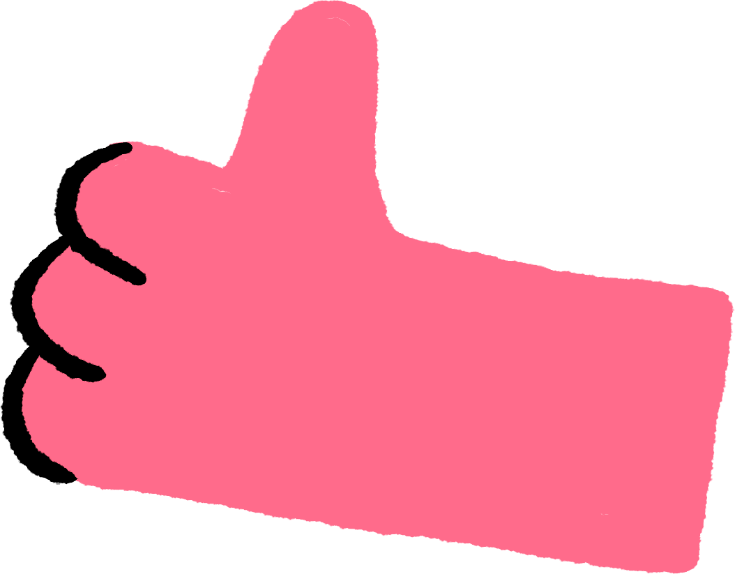 A sketch of a hand giving a thumbs up
