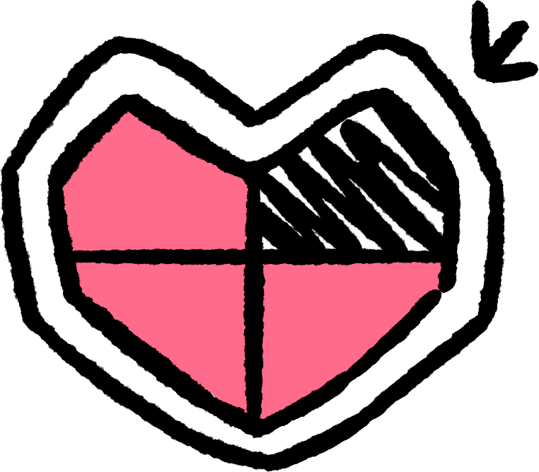 A sketch of a video game heart