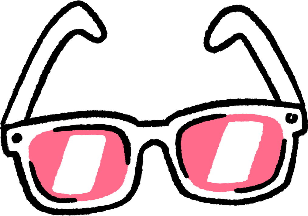 A sketch of some sun glasses