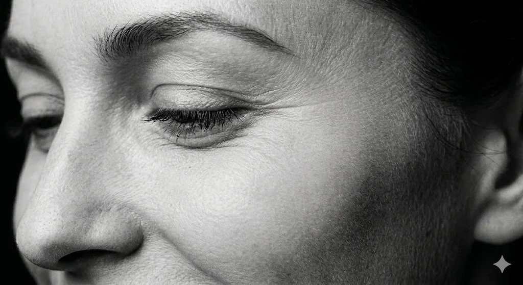 Close-up of uneven skin texture