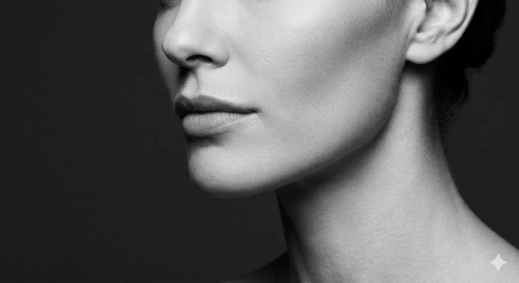 Woman showing facial balance