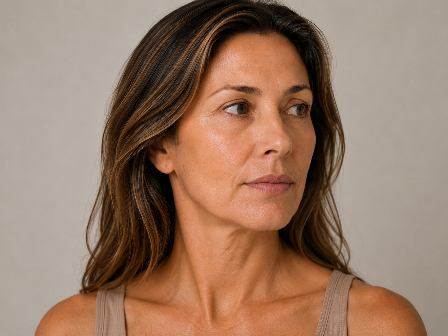 Woman with mature skin