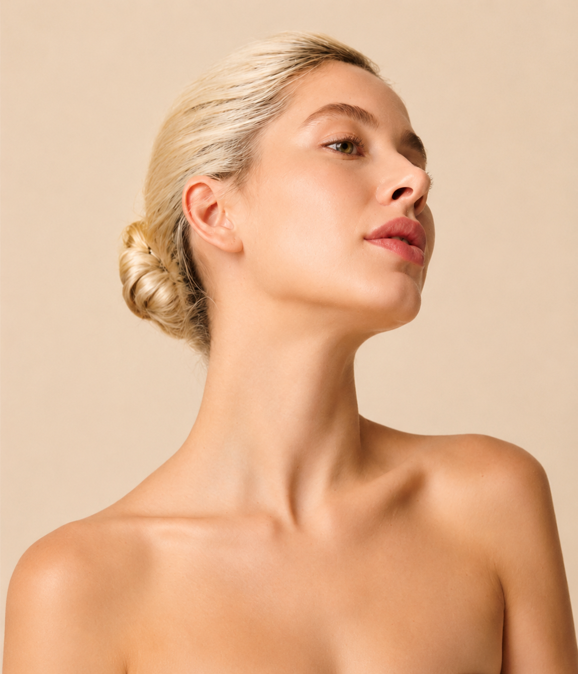 Woman showing neck and jawline