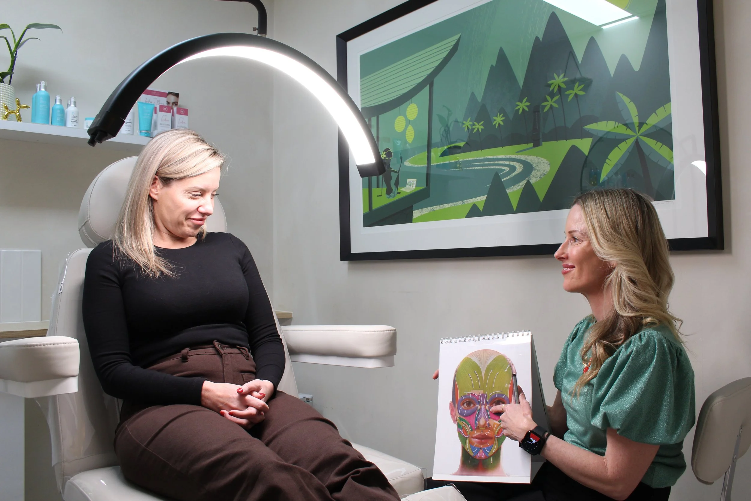 Renee explaining a skin consultation