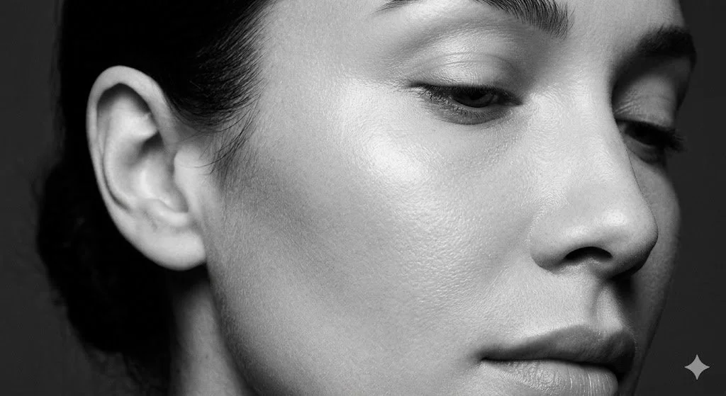 Woman with hydrated skin