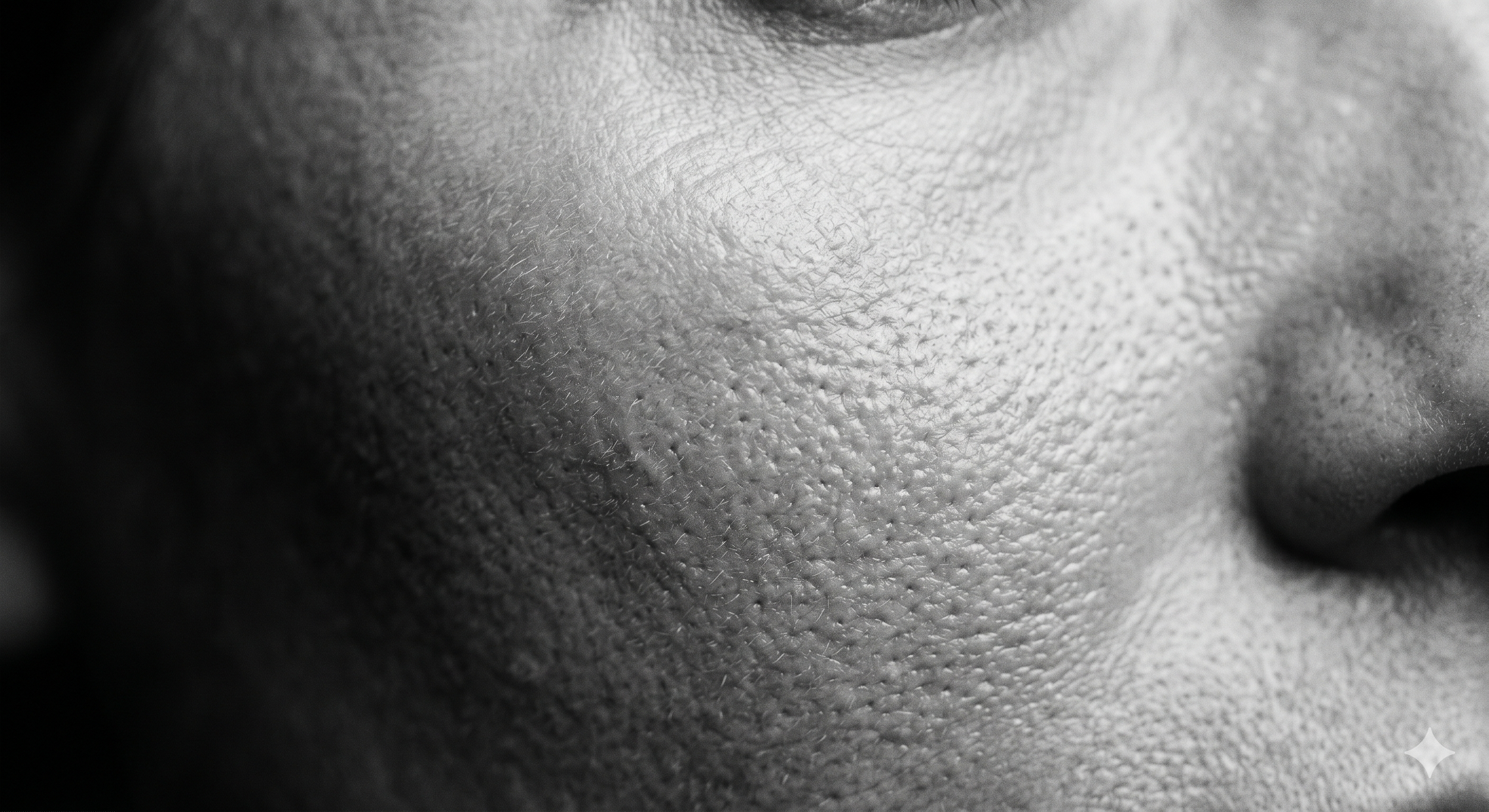 Uneven skin texture close-up
