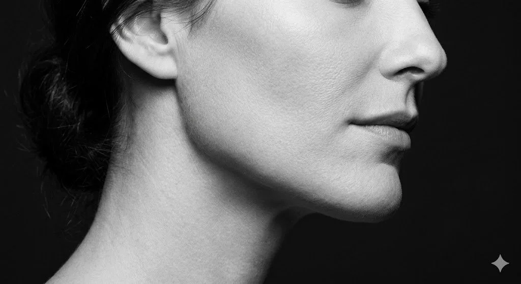 Woman showing lower face shape