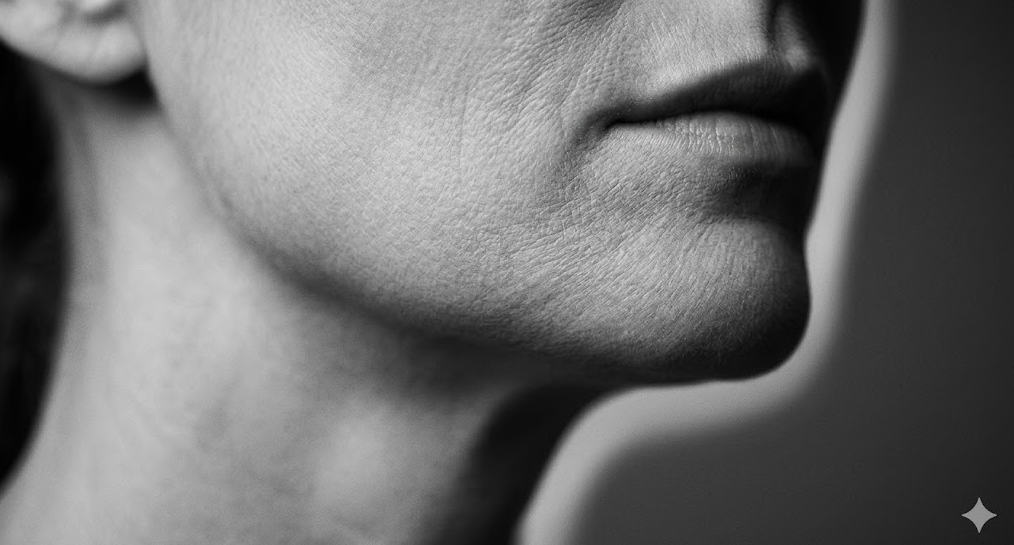 Close-up of dry facial skin