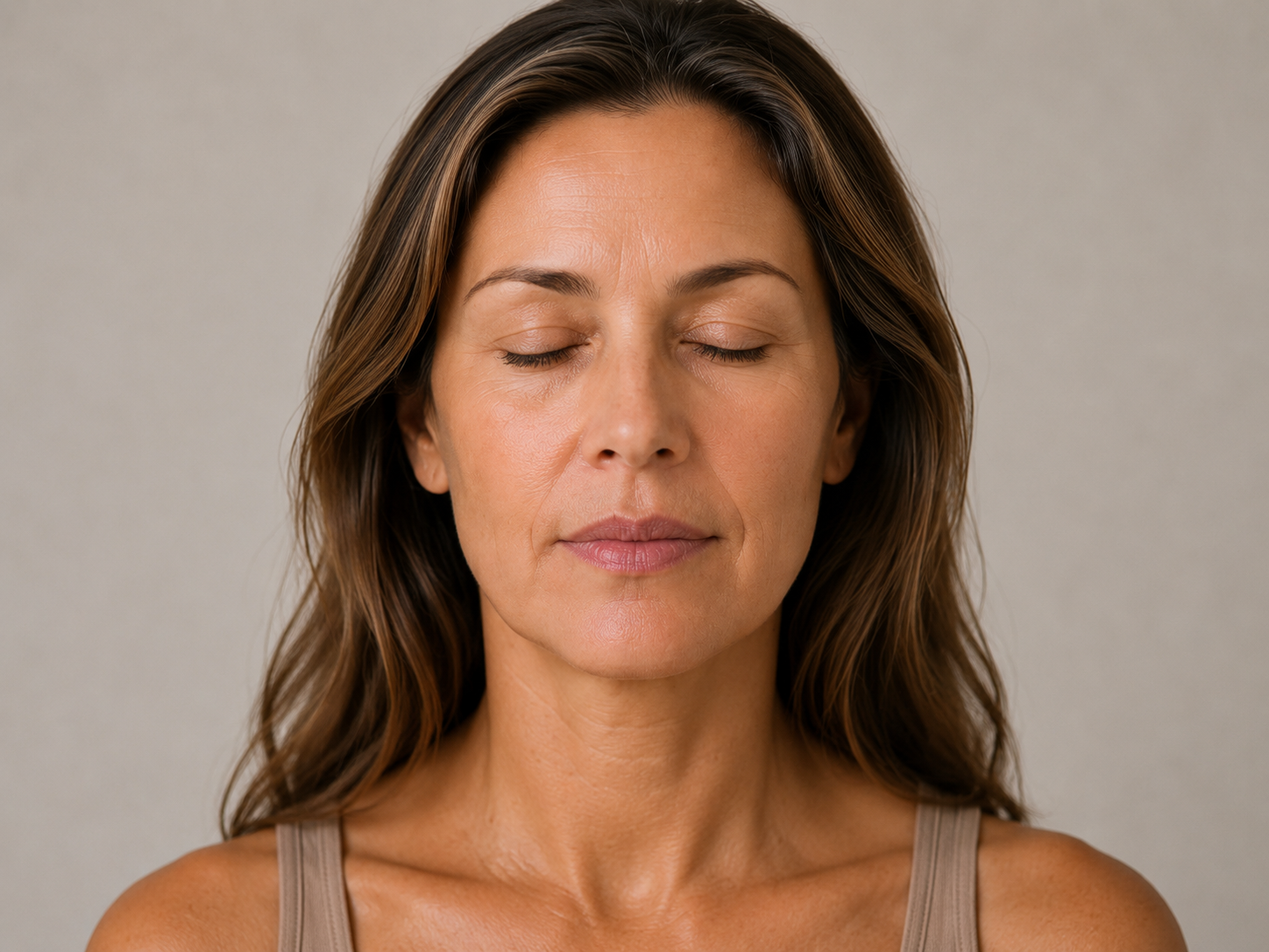 Woman with eyes closed