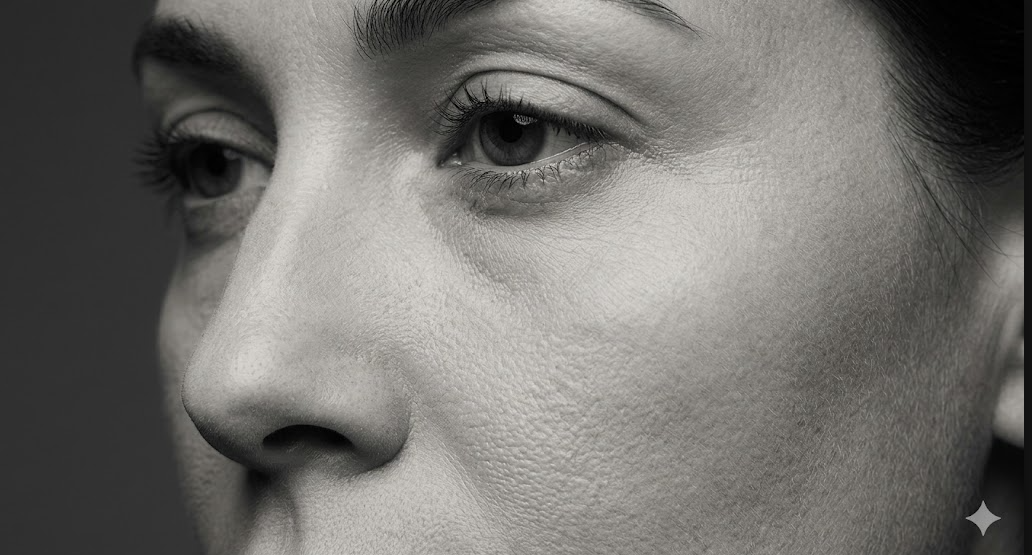 Close-up of dull and tired-looking skin
