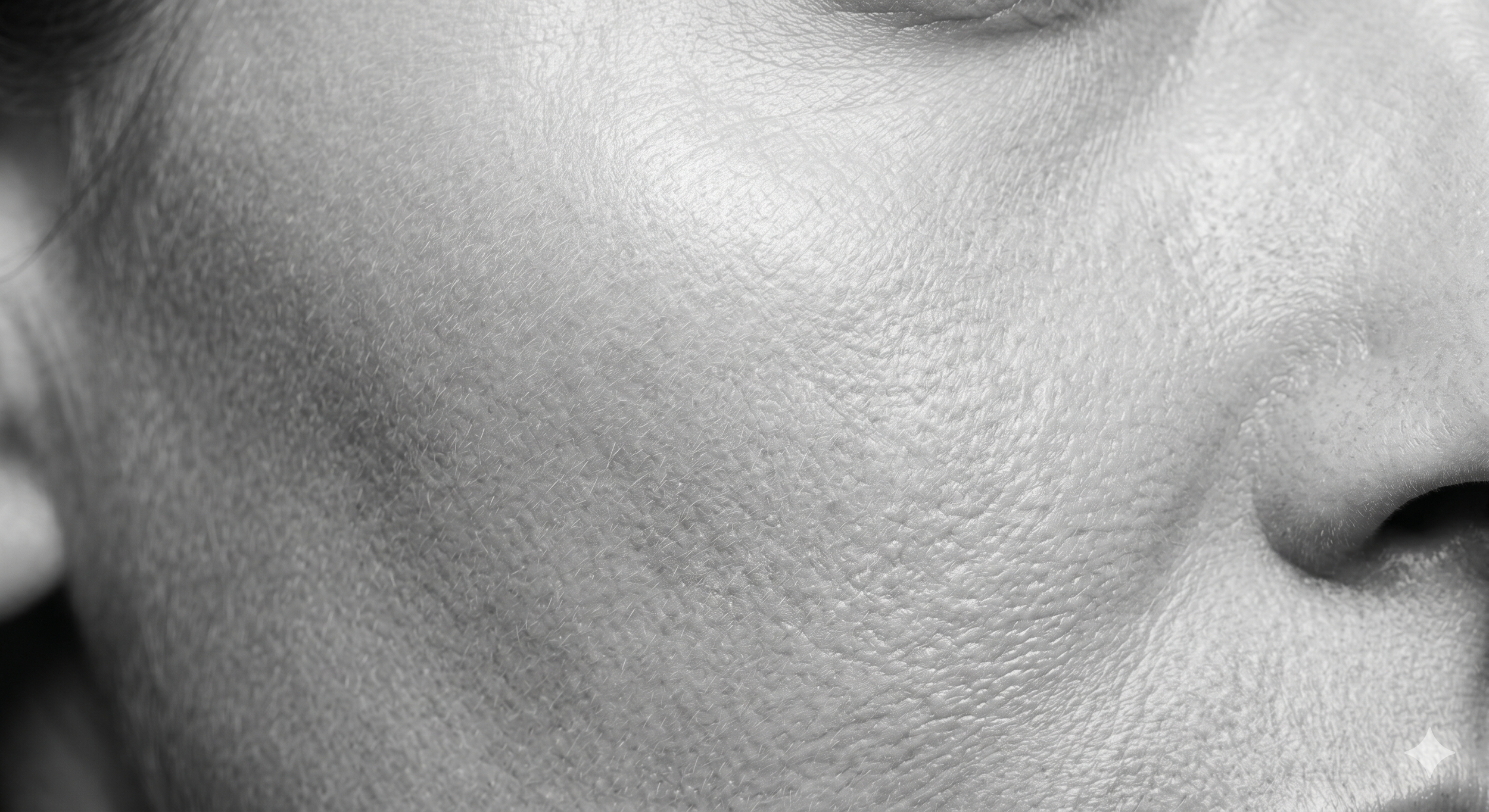 Close-up of dehydrated facial skin