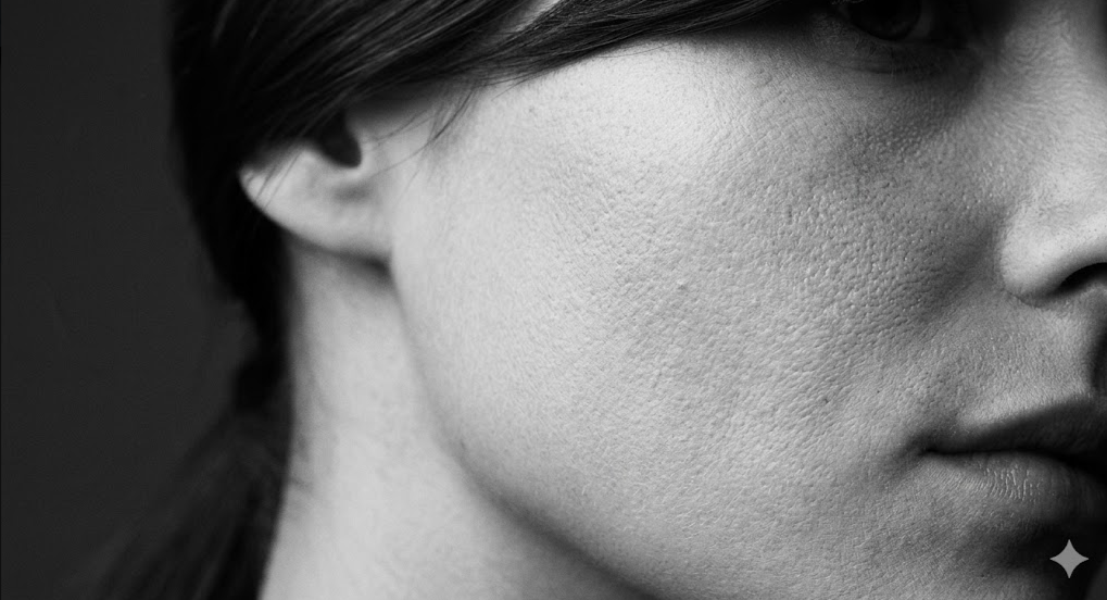 Close-up of smooth facial skin