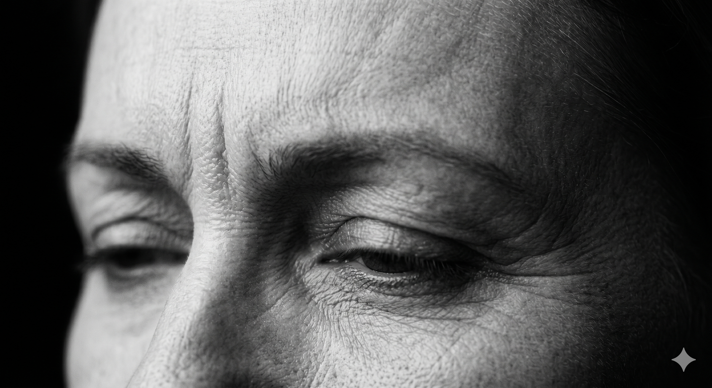 Woman with visible facial lines
