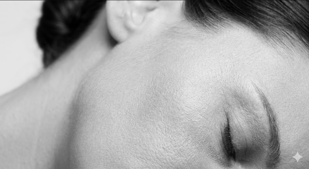 Close-up of dry facial skin
