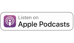 Button labeled Listen on Apple Podcasts with purple podcast icon