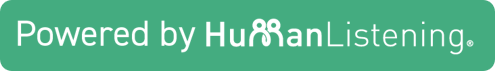 A green rectangular banner with white text that reads 'Powered by HuListen Listening.'