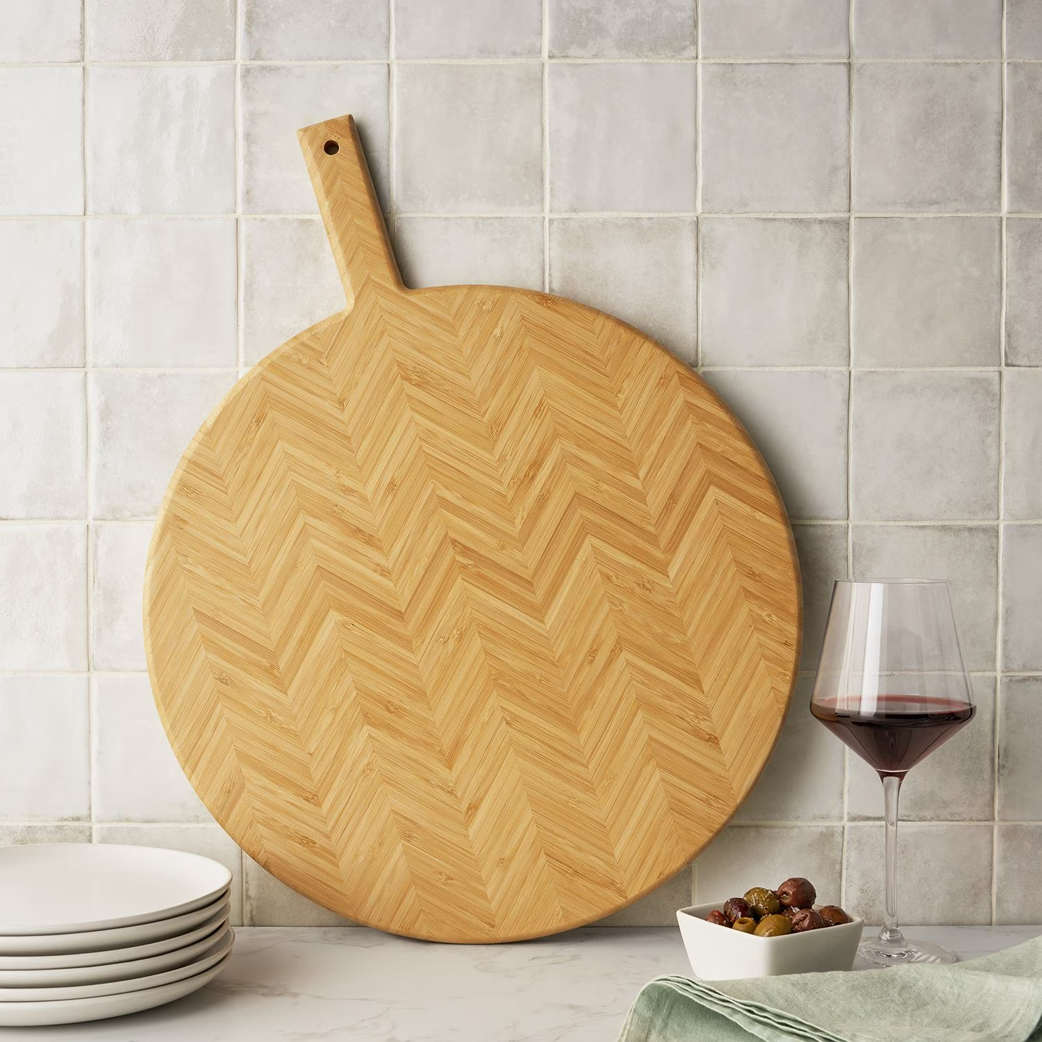 Herringbone Bamboo Charcuterie Board