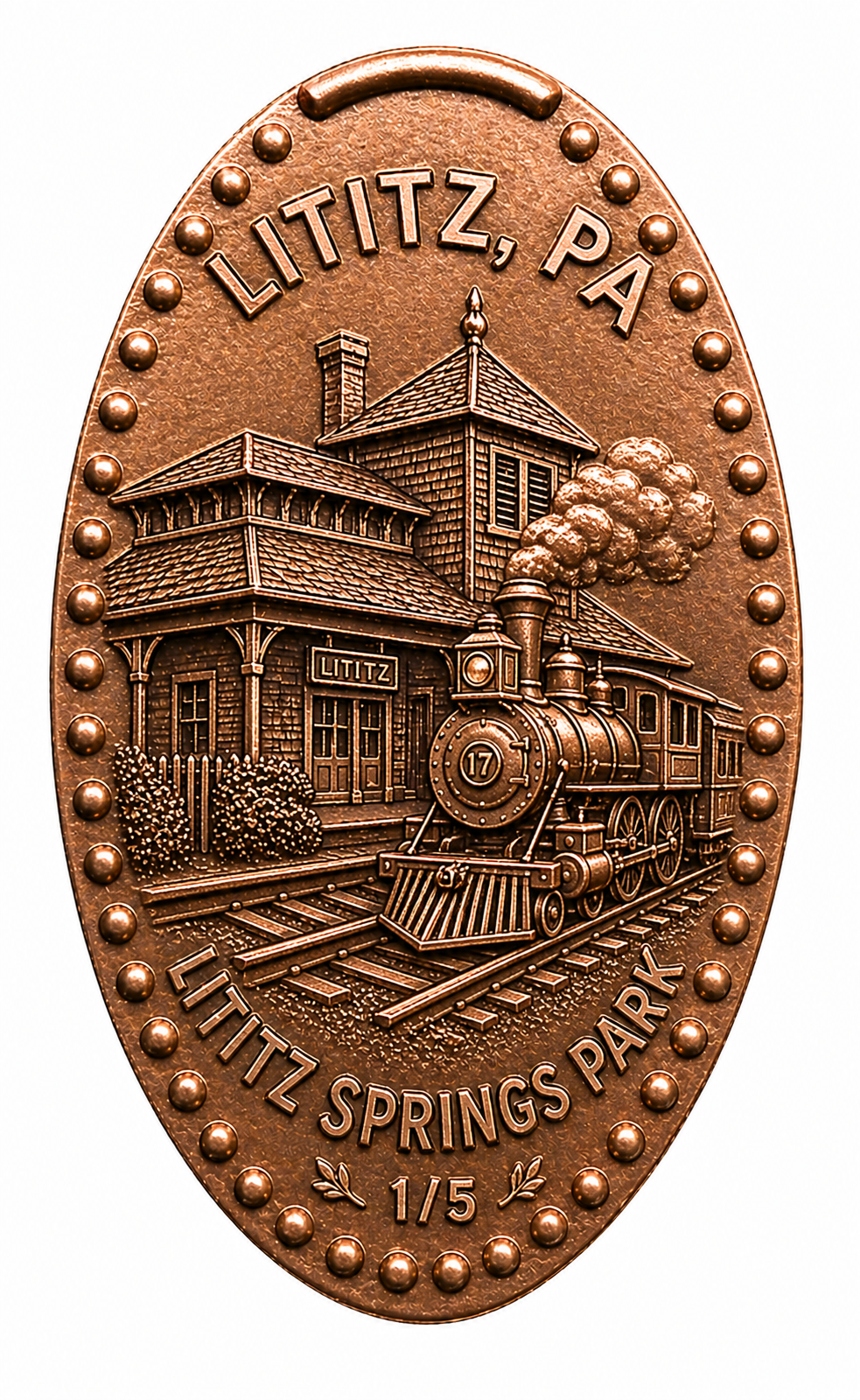 Forever Penny pressed-penny machine at the Lititz Springs Park Welcome Center