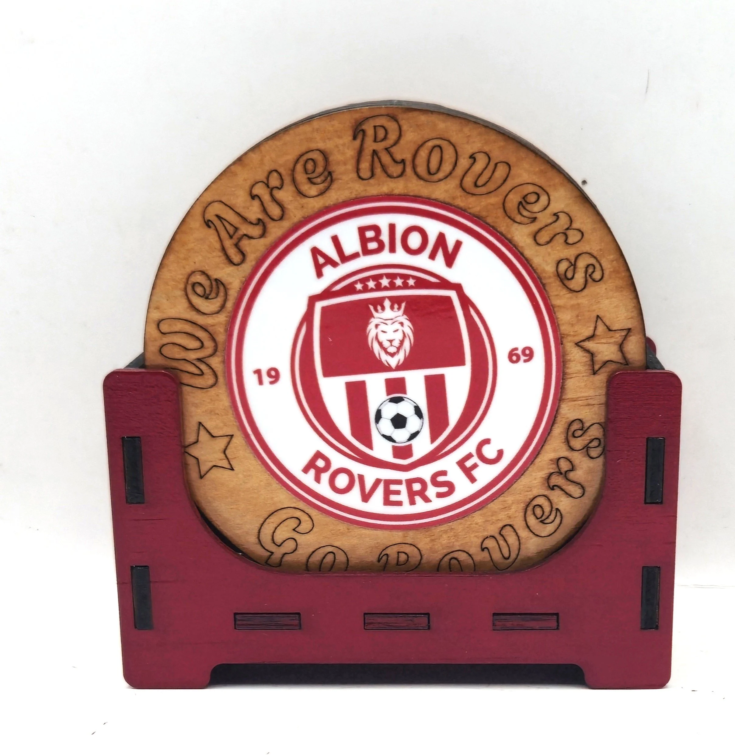Handmade Albion Rovers 5 piece Coaster Set