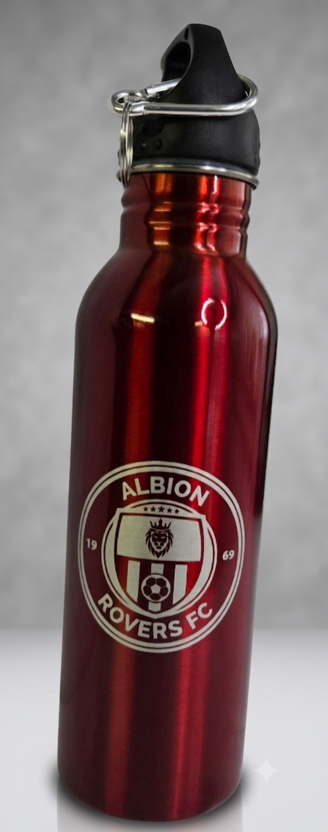Albion Rovers FC Stainless Steel Water Bottle 750ml Red
