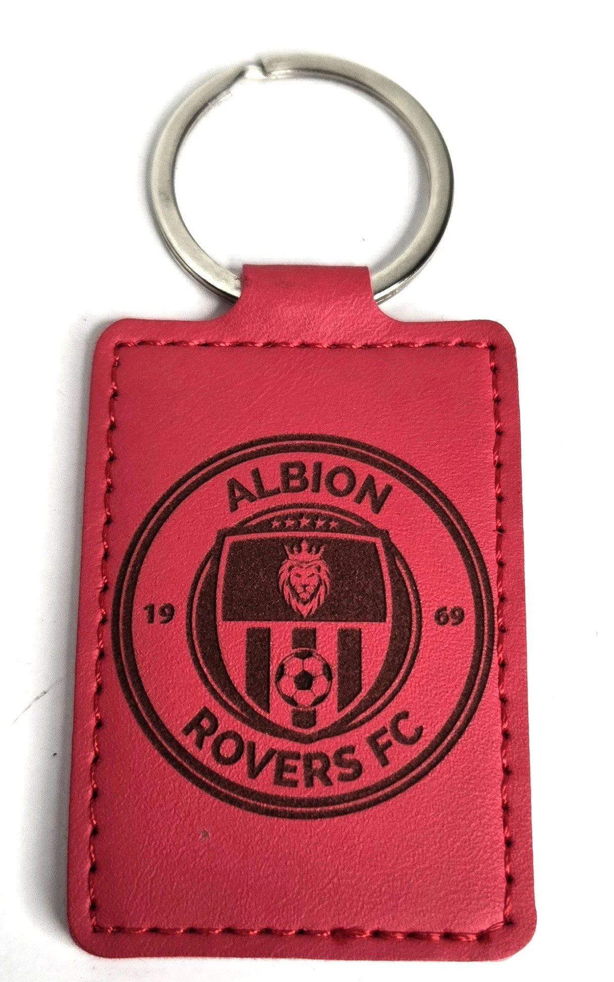 Albion Rovers FC Red PU Leather Keyring, Red Color