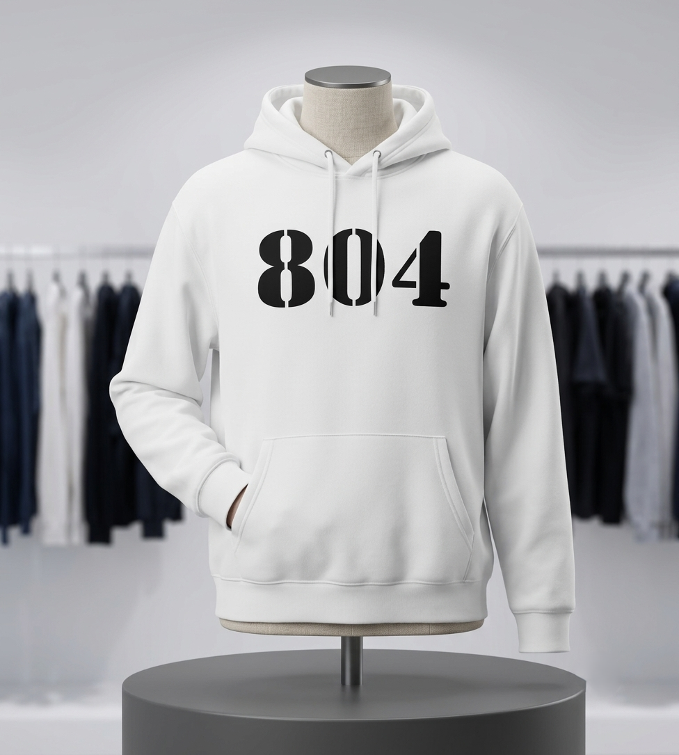 Imran Khan Sketch Hoodie with '804' Design White