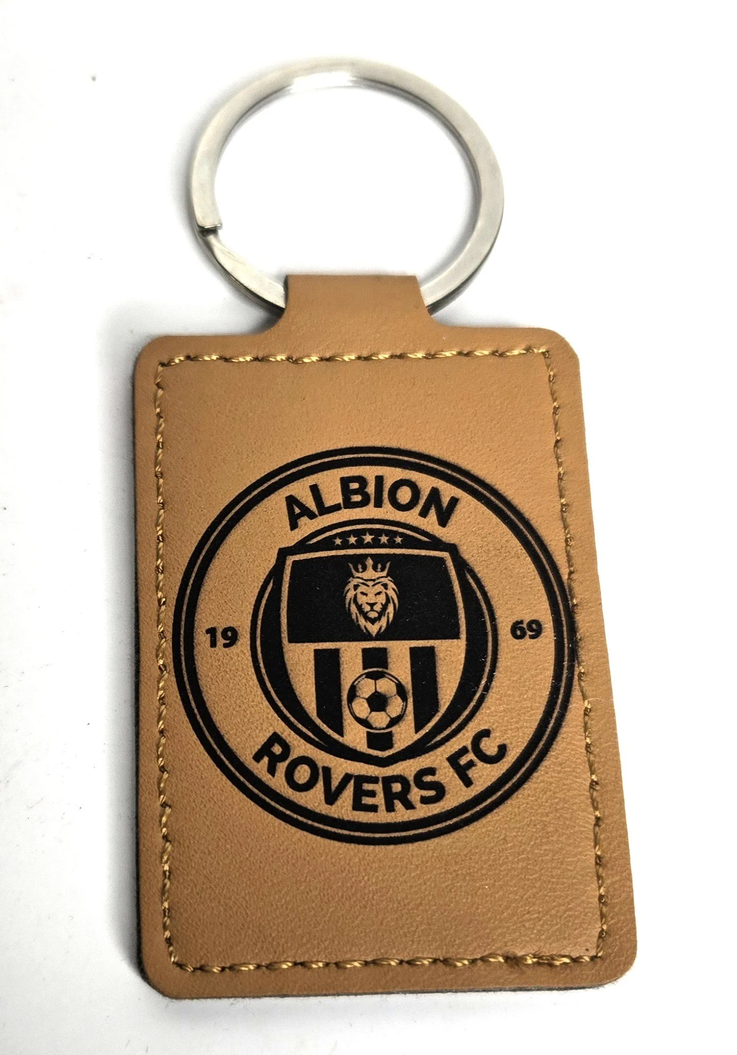 Albion Rovers FC PU Leather Keyring, Brown(Tan) Color