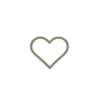 Outline of a heart shape drawn with a thin line.