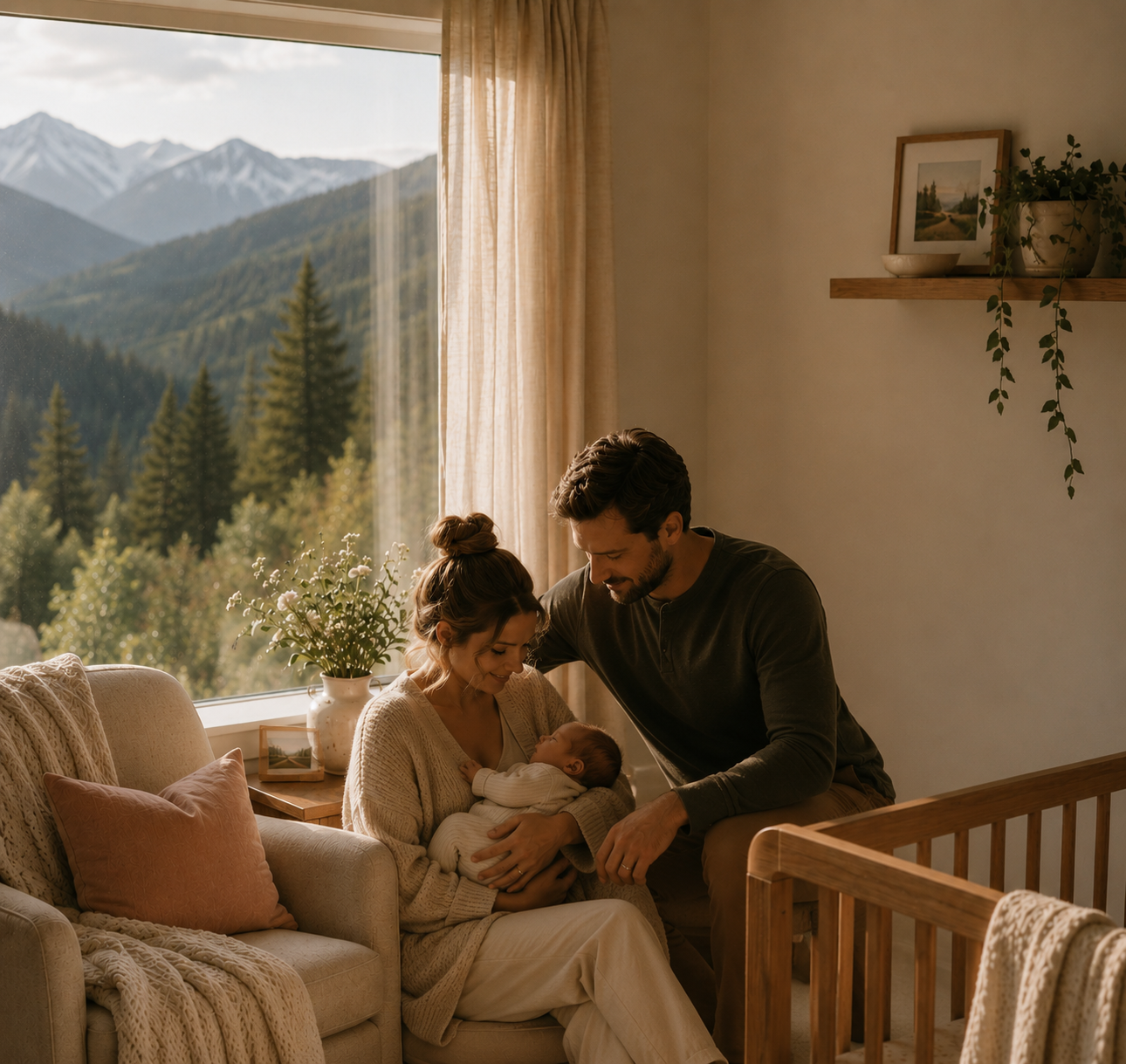 Mother navigating the emotional transition into parenthood.