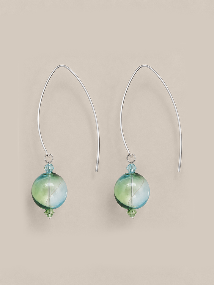 Green and Blue Baubles - Silver