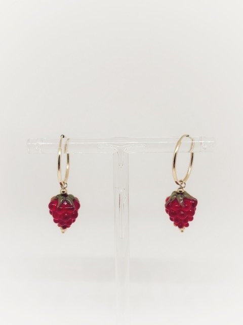 Red Raspberry Hoops - Gold