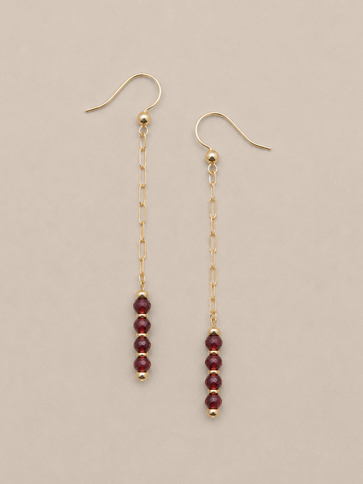Garnet Earrings - Gold
