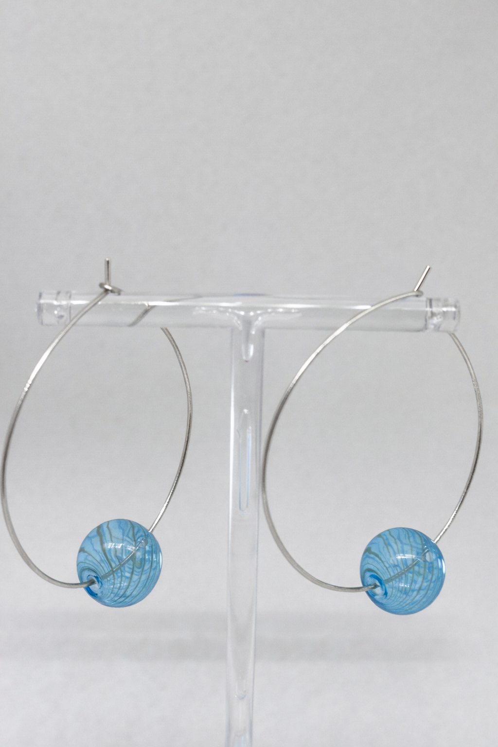 Bauble Hoop Earrings - Blue