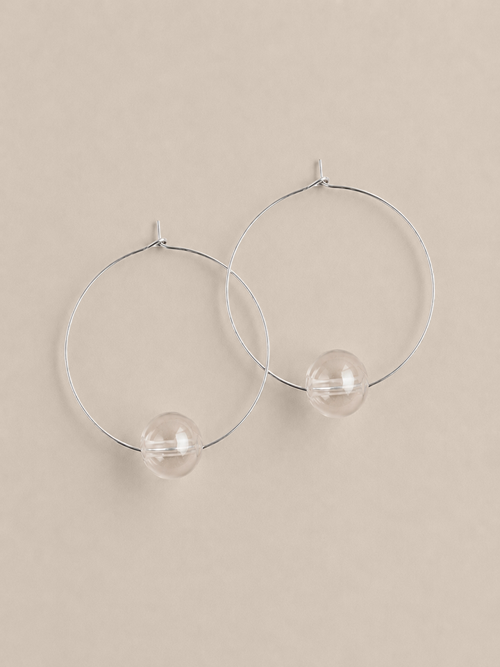 Bubble Bauble Hoop Earrings - Silver