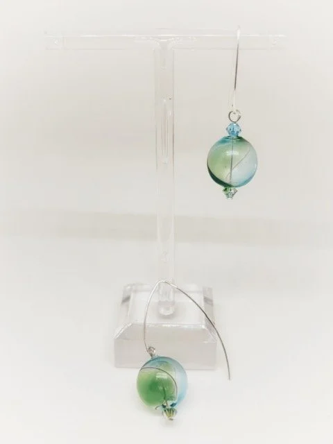 Green and Blue Baubles - Silver