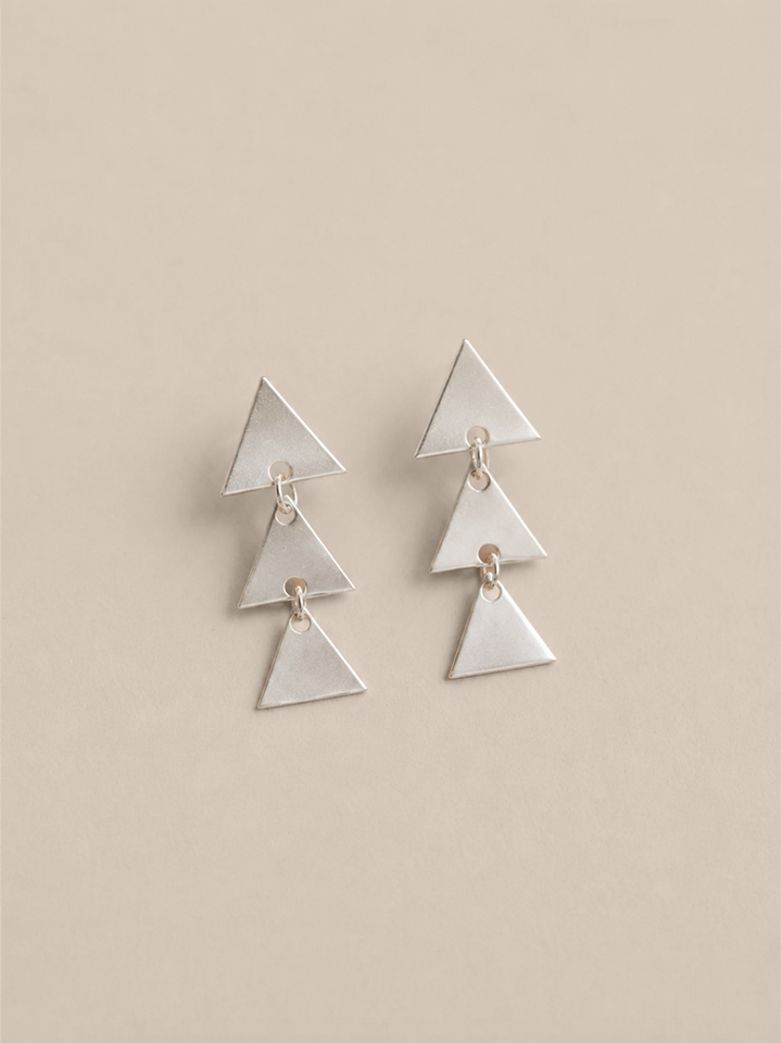 Triple Triangle - Silver Drops