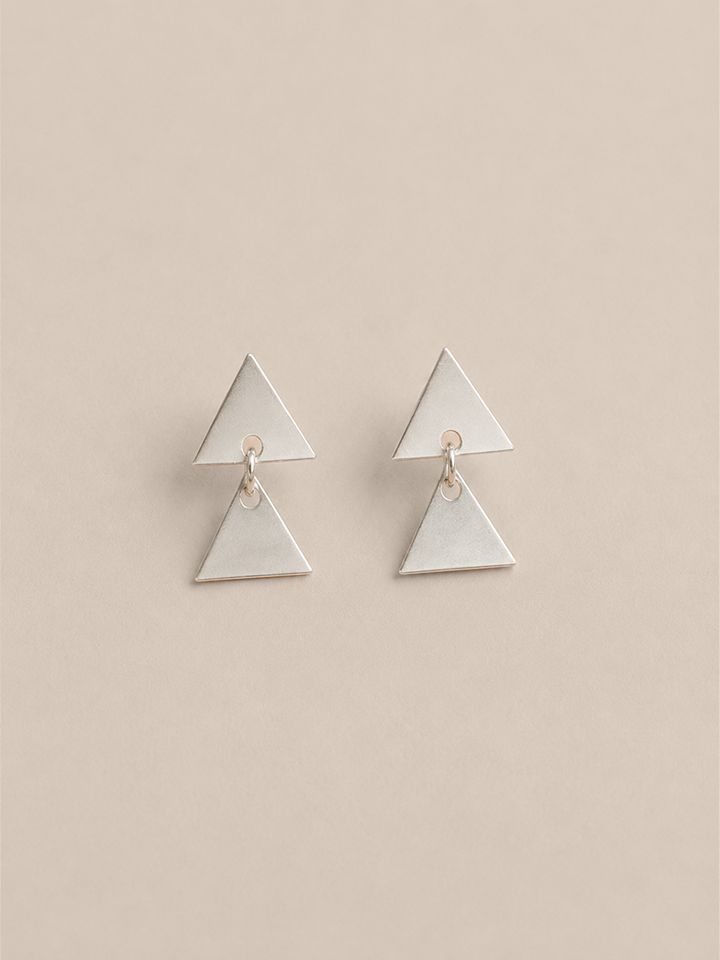 Double Triangle - Silver Drops