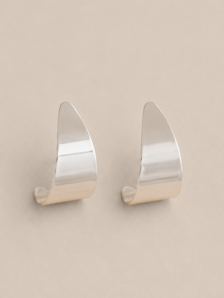 Silver Curve Earrings