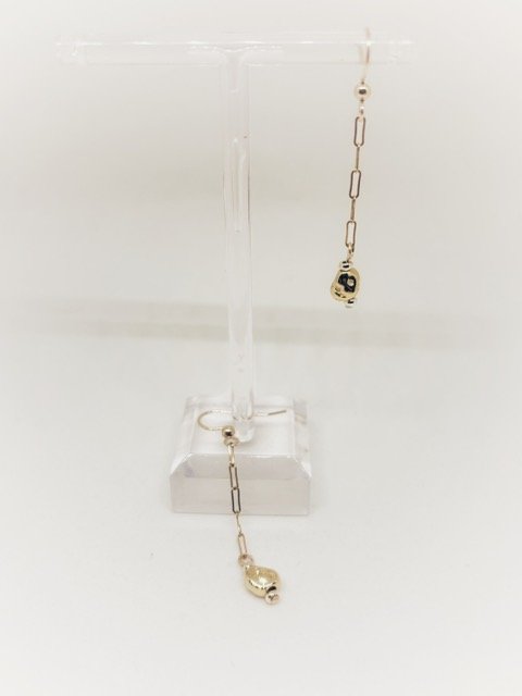 Gold Nugget Long Earrings