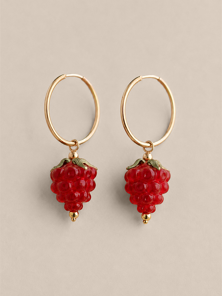 Red Raspberry Hoops - Gold