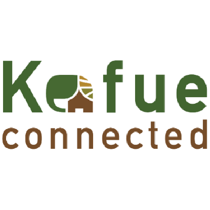 Logo with the words 'Kefue connected' and a stylized leaf element.