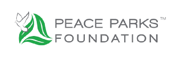 Logo of Peace Parks Foundation featuring a white dove and green abstract landscape design.