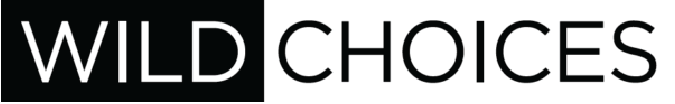 Text reading 'WILD CHOICES' with 'WILD' on a black background and 'CHOICES' on a white background.