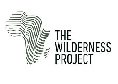 Outline of Africa with horizontal lines and text 'The Wilderness Project'