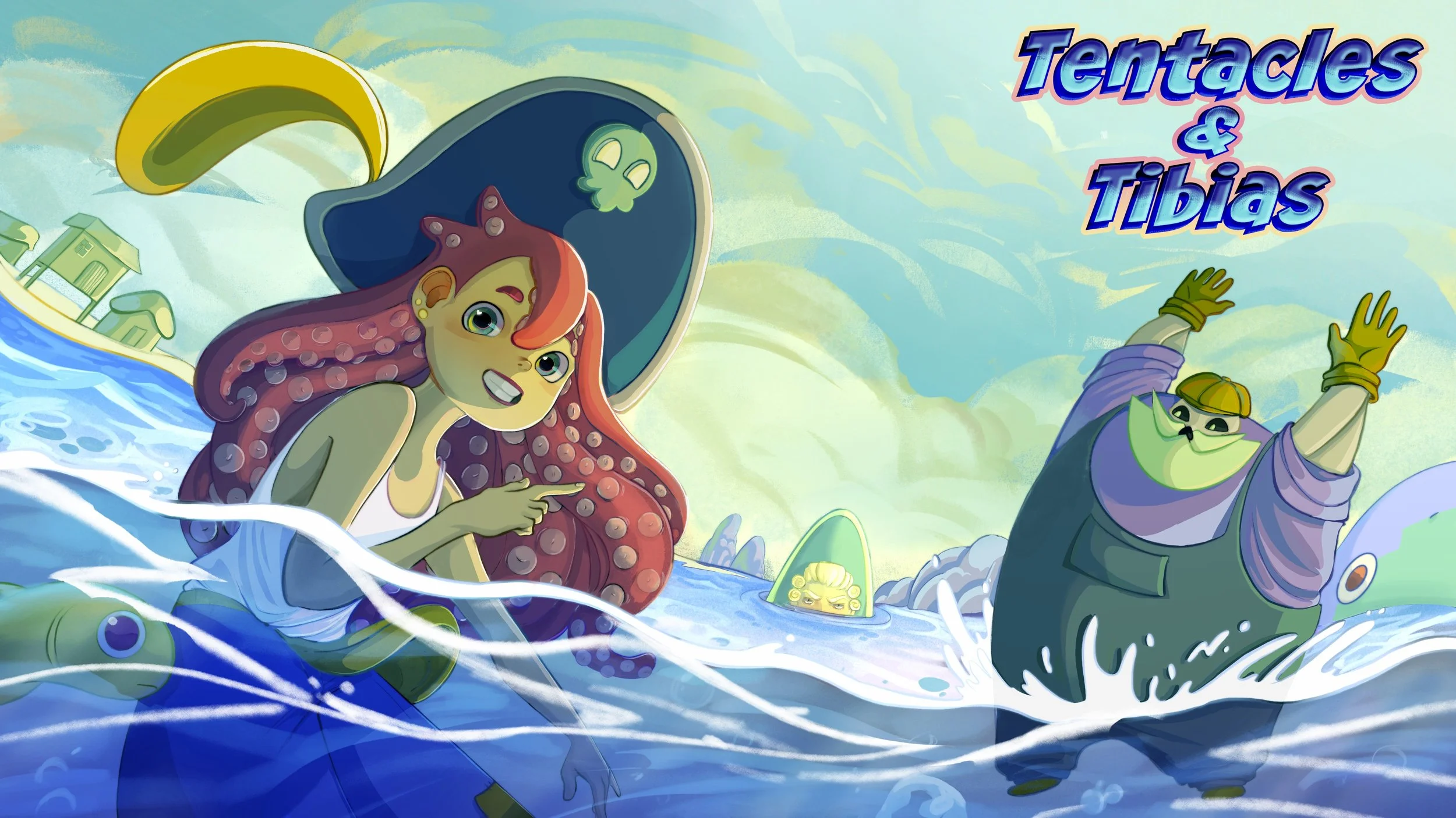 The Title image for the children’s animated show I made a concept of, Tentacles and Tibias.