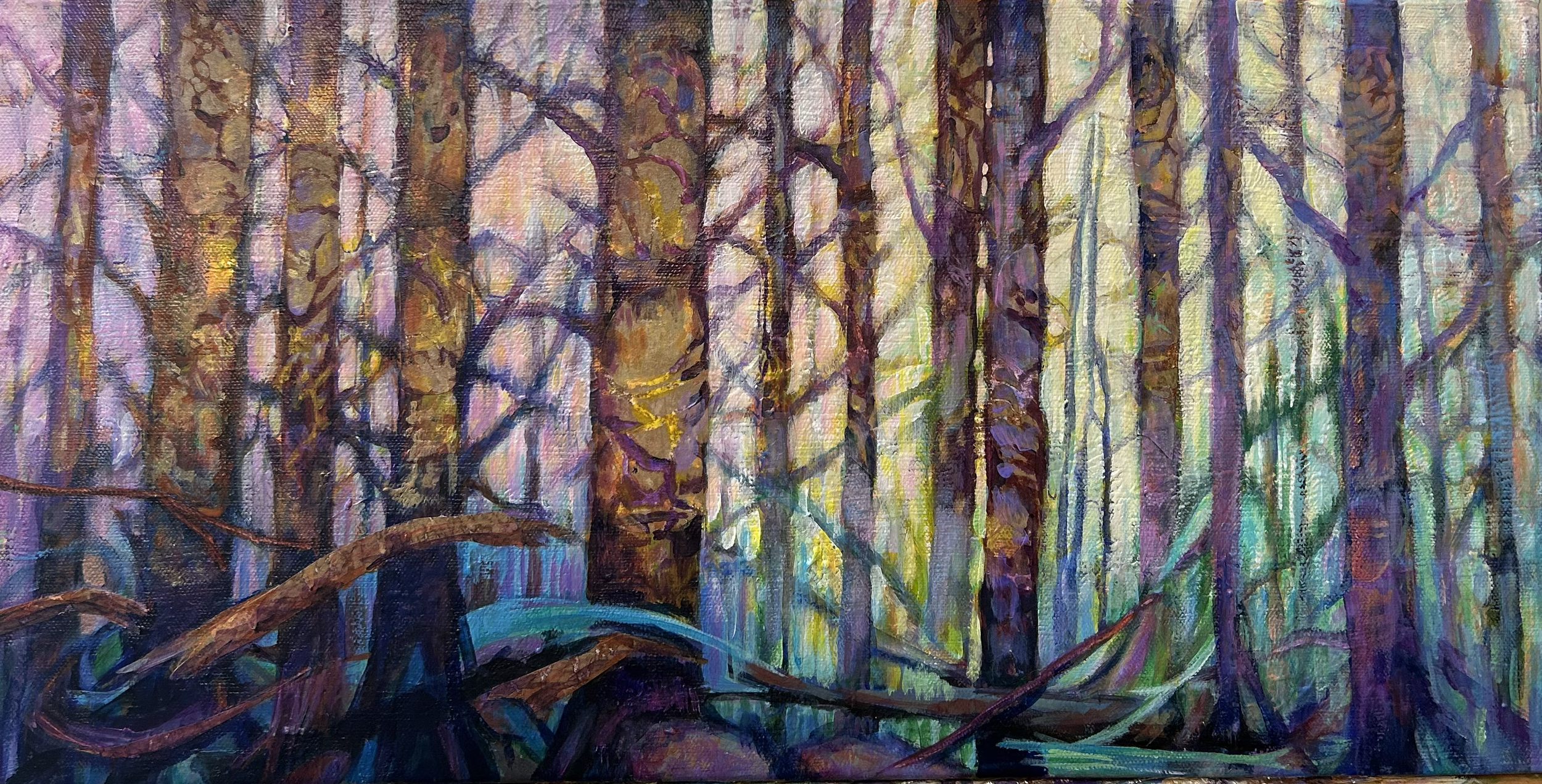 "Fiddlesticks"  10x20"  Mixed Media