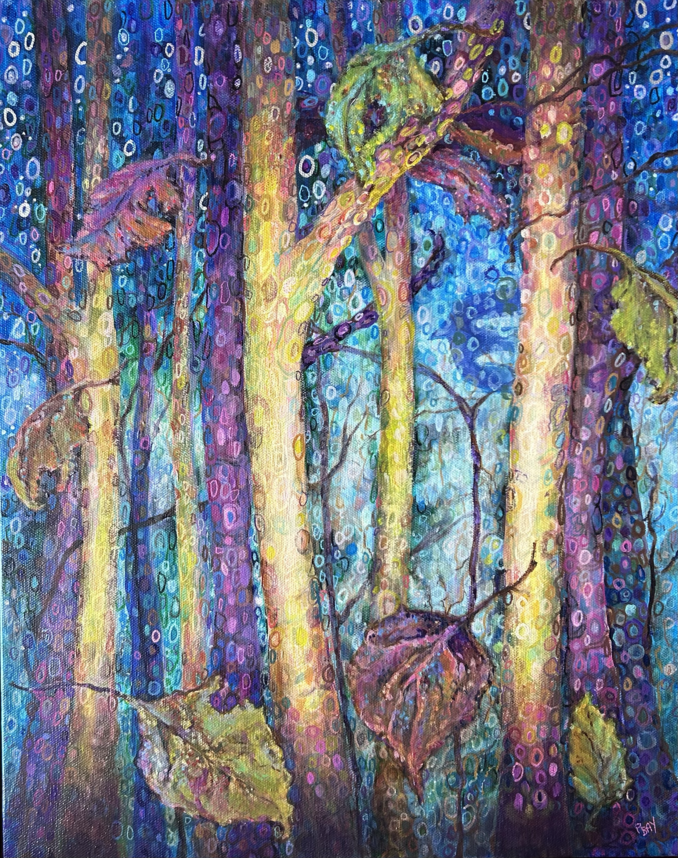 "Woodland Whispers"  20x16" Mixed Media
